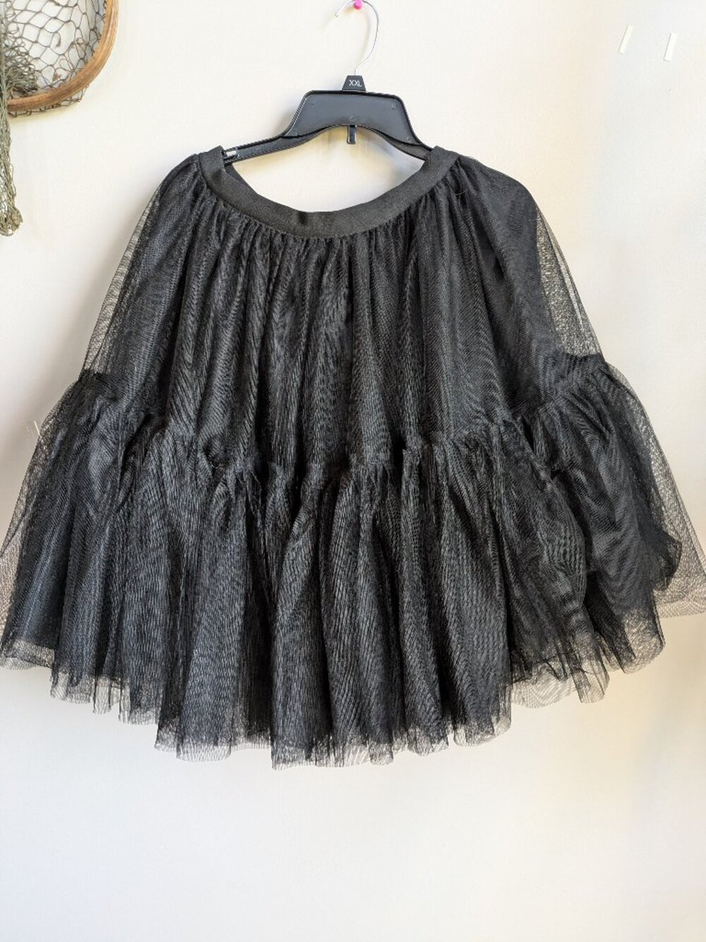 Women's gothic Black ruffled tutu Skirt Halloween Costume Gothic Witch M #602